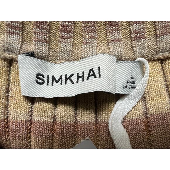 JONATHAN SIMKHAI WOMENS LARGE KNIT STRETCH FAIRFAX MIDI DRESS GREEN MULTI NEW - Picture 5 of 12